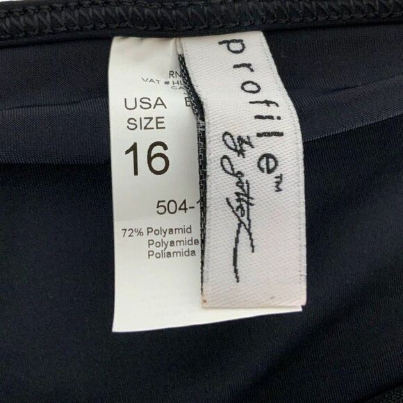 Profile by Gottex Womens Swim Skirt Size 16 Black Stretch Beach Pool Vacation - Picture 4 of 5